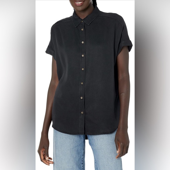 Daily Ritual Tops - Daily Ritual | Women's Tencel Oversized Short-Sleeve Button-Front Shirt